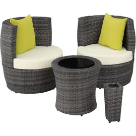 Tectake Nizza Set 4-tlg. Grau