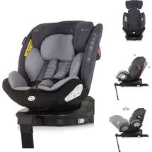 Chipolino Kindersitz Tourino i-Size (40-150cm) Isofix, höhenverstellbar, drehbar grau hellgrau - Grau/Silber