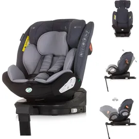 Chipolino Kindersitz Tourino i-Size (40-150cm) Isofix, höhenverstellbar, drehbar grau hellgrau - Grau/Silber