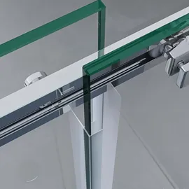 SoGood doporro Eckdusche 90x140x195cm chrom Eck-duschkabine Duschabtrennung ESG-Sicherheitsglas Klarglas inkl. Easy-Clean-Beschichtung Einstieg links/rechts