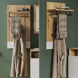 Vicco Wandgarderobe Selena Weiß/Eiche