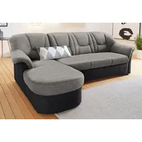 DOMO collection Ecksofa »Sarafina L-Form«, wahlweise mit Bettfunktion, optional mit Federkern schwarz-weiß