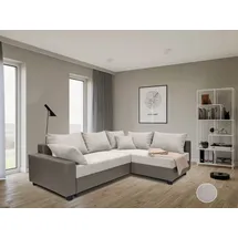Collection AB Ecksofa COLLECTION AB "Parma L-Form, B: 224 cm", beige (elephant), B:224cm H:42cm T:161cm, 100%Polyester, Sofas, Ecksofa, Bettfunktion, Bettkasten & 2 Zierkissen, Federkern
