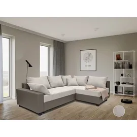 Collection AB Ecksofa COLLECTION AB "Parma L-Form, B: 224 cm", beige (elephant), B:224cm H:42cm T:161cm, 100%Polyester, Sofas, Ecksofa, Bettfunktion, Bettkasten & 2 Zierkissen, Federkern