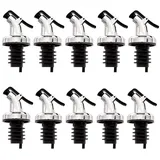 layba Flaschenausgießer Essig und Öl Ausgießer für Flaschen mit Verschlusskappe, Set, 10-St., 10 Flaschen Ausgießer silberfarben