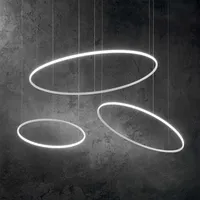 Ideal Lux LED Pendelleuchte HULAHOOP, rund, Ø 610 mm, 30W, 3000K, 3000lm, IP20, höhenverstellbar, weiß