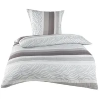 Hti-Living Bettwäsche 2-teilig 135 x 200 cm Microfaser Streifen