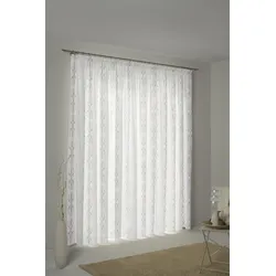 Vorhang ADAM "Wave", beige (natur, hellgrau, beige), B:145cm H:145cm, Jacquard, Baumwolle (Bio-Baumwolle), Leinen, Gardinen, nachhaltig aus Bio-Baumwolle
