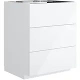 neoro n50 Unterschrank B: 60 cm, mit 3 Auszügen, BN0451WH