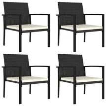 vidaXL Gartenstuhl 58,5 x 68,5 x 37 cm schwarz 4 St.