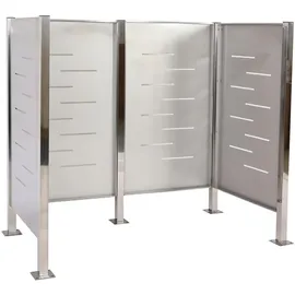 Proregal Mülltonnen-Zaun 150 x 165 x 85 cm silber