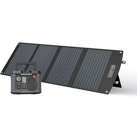 BALDERIA Power Set PS300-120: Solar-Generator, Kraftwerk, Tragbare Powerstation 231Wh mit Solarpanel