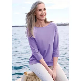 GOLDNER Basic Shirt mit U-Boot-Ausschnitt in flieder | Gr.: 44