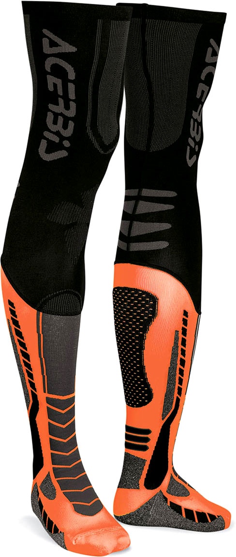 Acerbis X-Leg Pro, chaussettes - Noir/Orange - L/XL