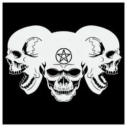 Piles of Skulls #136 Pentagramm | Airbrush-Schablone Totenköpfe im Stapel  | ca. A4