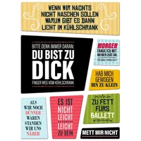 Trendaffe Diät Kühlschrankmagnete 8er Set zum Thema: Abnehmen Fett