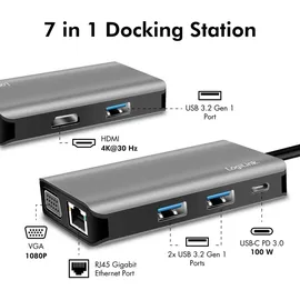 Logilink USB-C® Dockingstation UA0410 Passend für Marke: Universal USB-C® Power Delivery