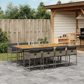 vidaXL Garten-Essgruppe 9-tlg. Grau