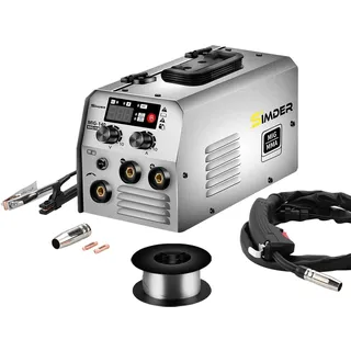 Fülldraht Schweißgerät ohne Gas SSIMDER 140A 2 in 1 MIG MMA Schweißgerät mit Fülldraht, Elektroden Schweißgerät IGBT Inverter MIG Schweißgerät Geeignet für Farm Repair Home DIY Autoreparatur