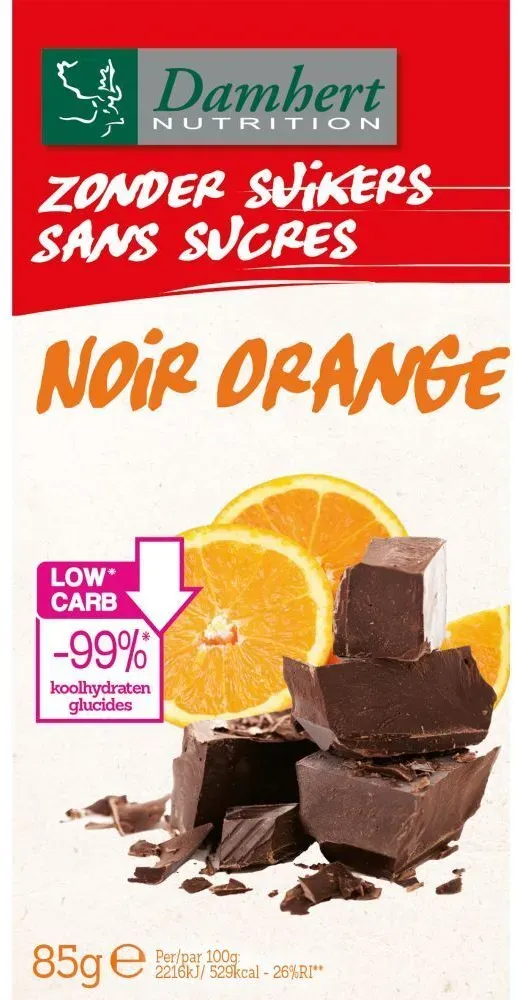 Damhert Schokoladentafel noir/orange weniger Zucker