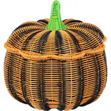 Lpitoy Kürbisförmiger Aufbewahrungskorb, Snack-organisationsbox, Tisch-Organizer, Rattan-Korb, Halloween-Tisch-Organizer Für Speisekammer, Küchenschränke