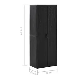 vidaXL Gartenschrank 0,65 x 0,45 x 1,72 schwarz
