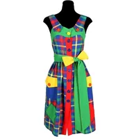 Thetru Kariertes Clownskleid - Clown Kostüm für Fasching (XL)