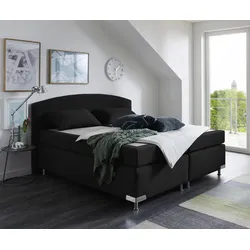 Boxspringbett "Amsterdam", schwarz, B:215cm L:210cm, WESTFALIA SCHLAFKOMFORT, Komplettbetten