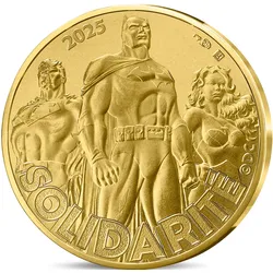 Die offizielle Gold-Gedenkmünze "DC Comics - Zusammenhalt"