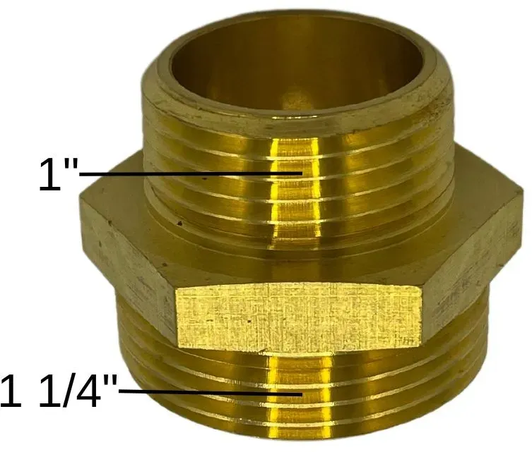 Reduziernippel Messing 1 1/4" flachdichtend 1" gewindedichtend Heizung Solar