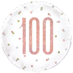 Folienballon roségold Zahl 100