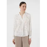 Comma, Comma Semitransparente Jacquard-Bluse im Relaxed Fit weiß 38