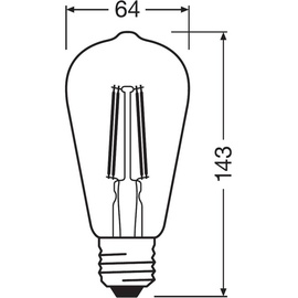LEDVANCE SMART+ WiFi Filament Edison Dimmable Intelligentes Leuchtmittel WLAN 6 W,