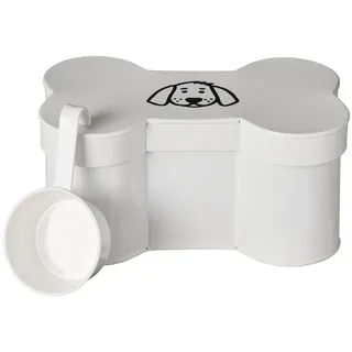 ib laursen Dose Knochenform für Hundefutter weiß 04891-11