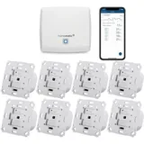 Homematic IP Set Beschattung mit Access Point, 8x Rollladenaktor für Markenschal