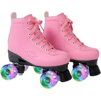 Damen Klassische Retro Rollschuhe,Rollschuhe mit Vier Rollen in Doppelreihe,Classic Roller Skates, Rollschuhe für Kinder,Glänzend Rollschuhe, ideal für Anfänger, ABEC-7 Kugellager