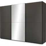 Set One by Musterring Schwebetürenschrank "Henderson", grau (graphit), B:301cm H:223cm T:68cm, Holzwerkstoff, SET ONE BY MUSTERRING, Schränke, Schwebetürenschrank, mit Spiegel, inkl. Fachböden und Kleiderstangen
