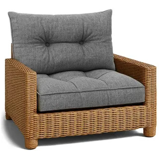 Amazinggirl Sitzkissen Polster für Gartenmöbel - Lounge Kissen Outdoor grau Set: 60x60 cm und 40x60 cm