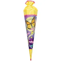 ROTH Schultüte Stoffwunder Schmetterling 85 cm groß - 6-eckig Stoffschultüte Spitze