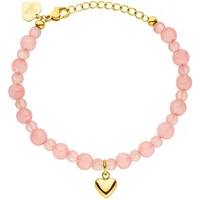 Purelei Damen-Armband Goldfarben Peachy Heart Armschmuck Armkette, 2203«, mit Glasstein, rosa