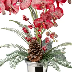 CREATIV green künstliche Pflanze Phalaenopsisgesteck in Keramikvase, 70 cm, rot
