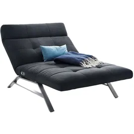 KAWOLA Relaxliege AMERIVA Polyester 120 x 110 x 158 cm Schwarz mit Kissen und Kopfteil