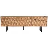 FineBuy FB110656 TV Schrank Lowboard 160 cm Braun Massivholz