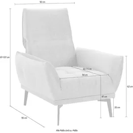 exxpo - sofa fashion Sessel Palic Bezugstoff beige 92 x 87 x 95 cm mit Rückenverstellung