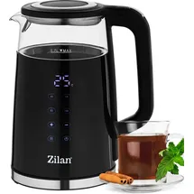 Zilan Wasserkocher Glas mit Temperatureinstellung (40°C-100°C) 1,7 Liter Teekocher Warmhaltefunktion led Display mit Temperaturwahl 2200 Watt 100...