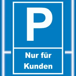 Kunden Parkplatz Aufkleber Nur für Kunden A9 (37x52mm)