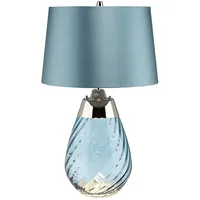 Elstead Lighting Schreibtischlampe Tischlampe Nachttischlampe Schlafzimmerlampe Glas Metall Blau