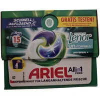 Ariel All-in-1 PODS Waschmittel mit Lenor Unstoppables, Universal+, 15 Waschladungen