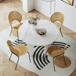 Runder Esstisch Kleiner gemütlicher Tisch Weiß 110cm