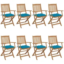 vidaXL Klappbare Gartenstühle 47,3 x 57 x 91 cm braun 8 St.